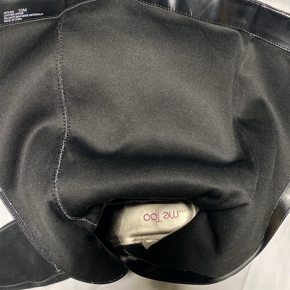 Me Too Around Sz 10 M Black suede tall knee high wedge heel buckle strappy boots - Picture 6 of 7